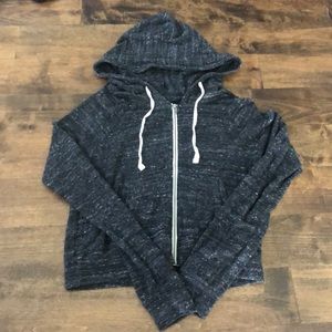 Cropped zip up hoodie